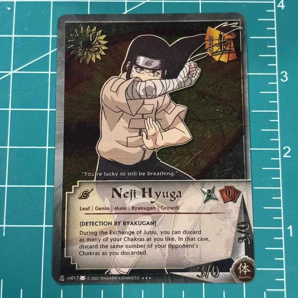 Naruto Neji Hyuga Ninja Card US017 English 2002 Byakugan Foil